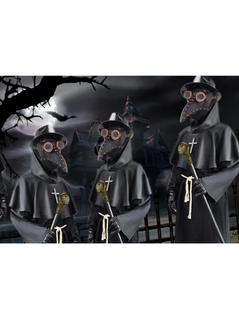Steampunk Plague Doctor Mask & Cloak Set | Halloween Costume, Horror Party Props